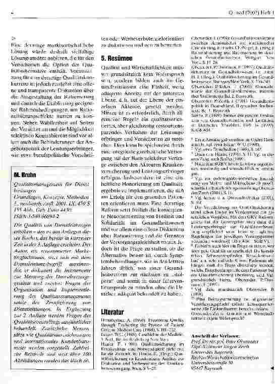 Vorschauseite 4: Qualität und Wirtschaftlichkeit-(k)ein Widerspruch? Einige Anmerkungen zu einem grundsätzlichen Problem