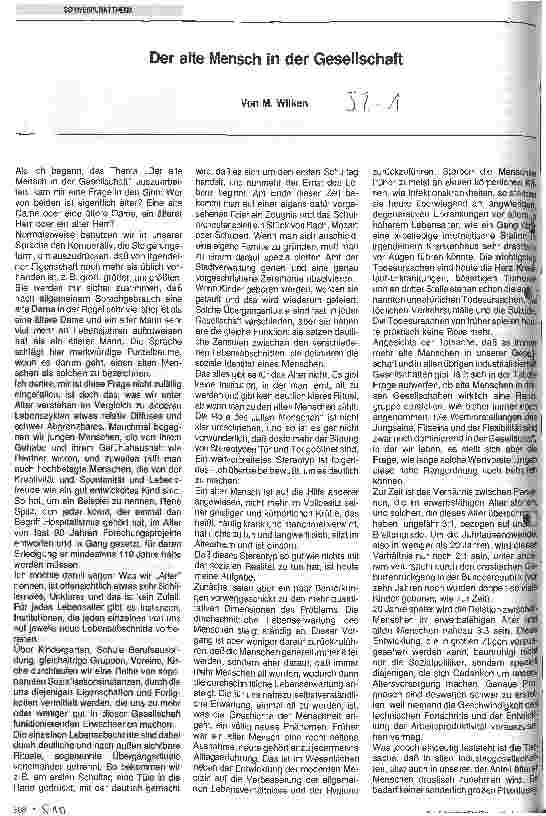 Vorschauseite 1: Der alte Mensch in der Gesellschaft