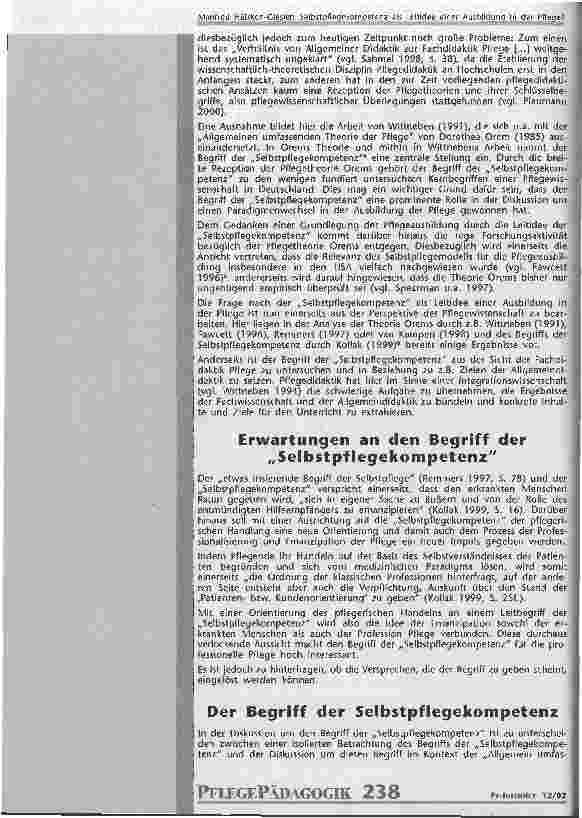 Vorschauseite 3: Selbstpflegekompetenz als Leitidee einer Ausbildung in der Pflege?