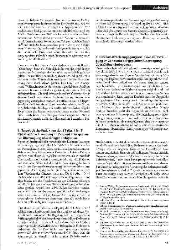 Vorschauseite 2: Die »Dreierregel« im Embryonenschutzgesetz