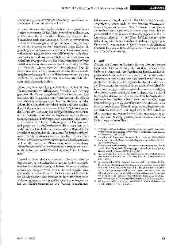 Vorschauseite 4: Die »Dreierregel« im Embryonenschutzgesetz