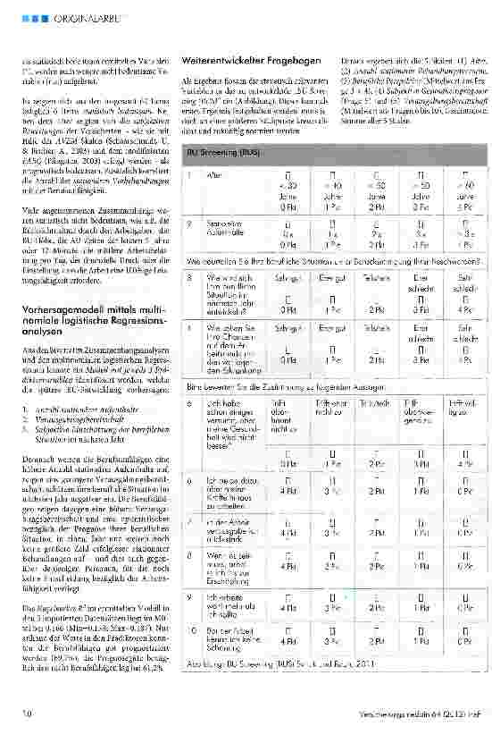 Vorschauseite 3: Vorhersage der Berufsunfähigkeit nach einem Jahr bei BU-Antragstellern mit psychischen Erkrankungen
