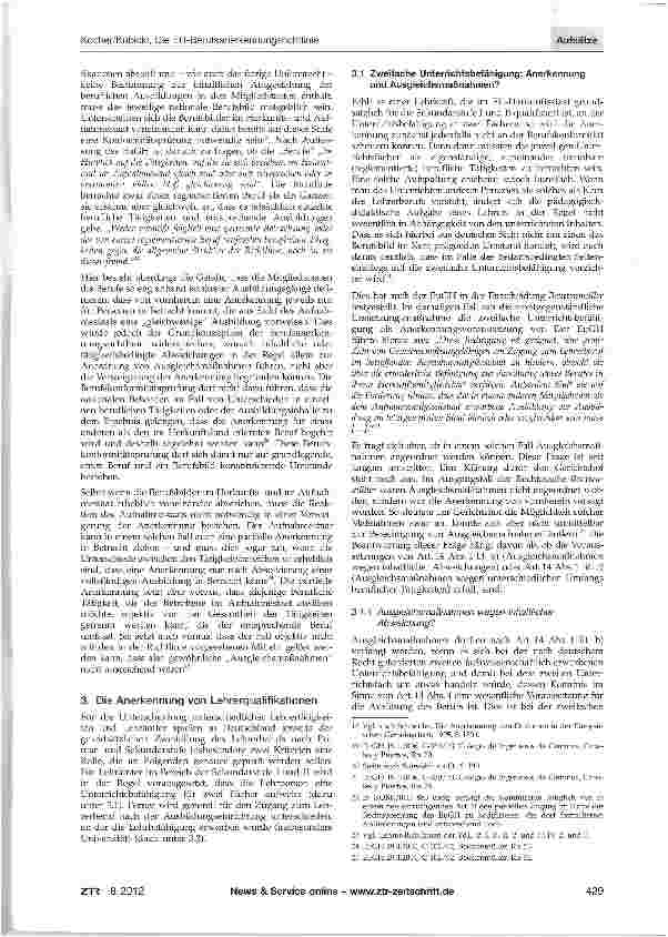 Vorschauseite 3: Die EU-Berufsanerkennungsrichtlinie und ihre Auswirkung auf die Vergütung von Lehrkräften des Schuldienstes
