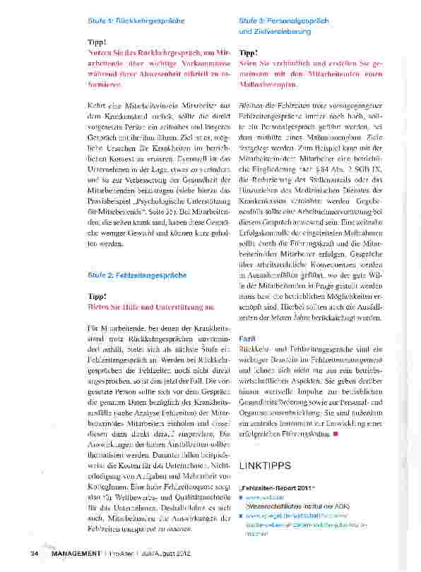 Vorschauseite 3: Das Rückkehrund Fehlzeitengespräch