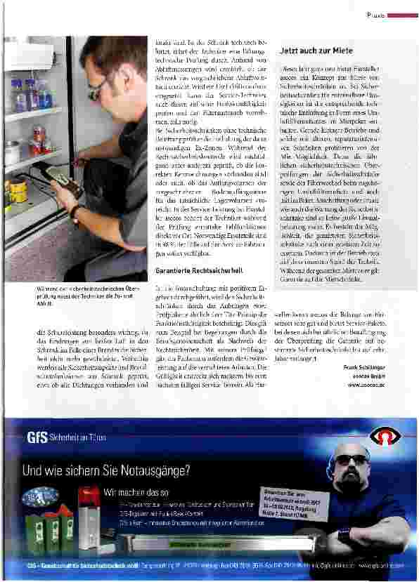 Vorschauseite 2: Sicherheitsschränke regelmäßig überprüfen