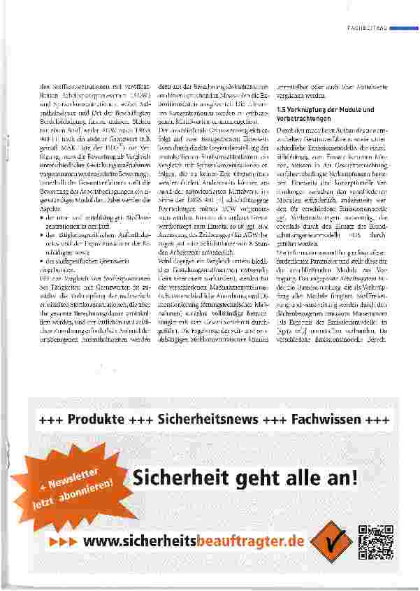 Vorschauseite 4: Teil 2: Ansatz und methodische Konzeption des neuen Verfahrens Neues Konzept zur rechnerischen Beurteilung betrieblicher Gefahrstoffexpositionen unter Einbeziehung ausgewählter Br…