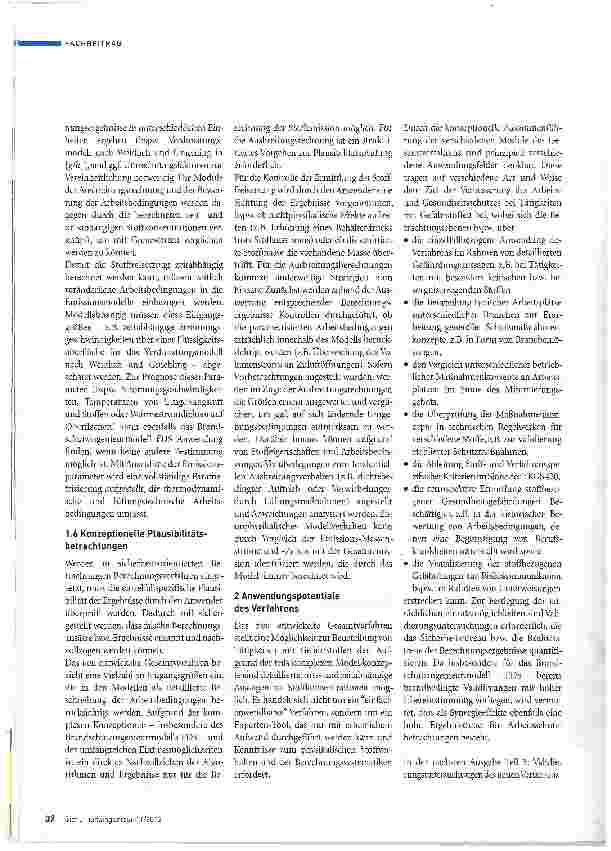Vorschauseite 5: Teil 2: Ansatz und methodische Konzeption des neuen Verfahrens Neues Konzept zur rechnerischen Beurteilung betrieblicher Gefahrstoffexpositionen unter Einbeziehung ausgewählter Br…