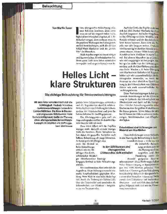 Vorschauseite 1: Helles Licht - klare Strukturen
