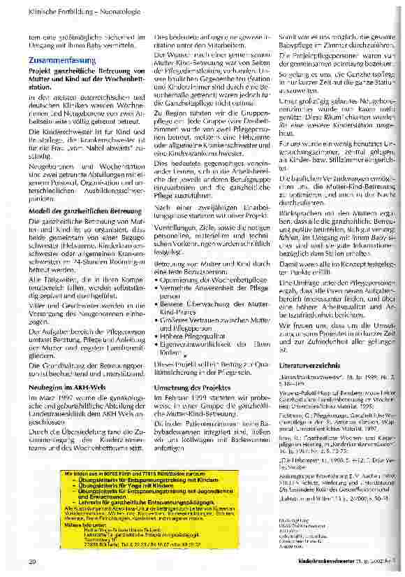 Vorschauseite 5: Ganzheitliche Wochenbettpflege Klin. Fortbildung - Neonatologie