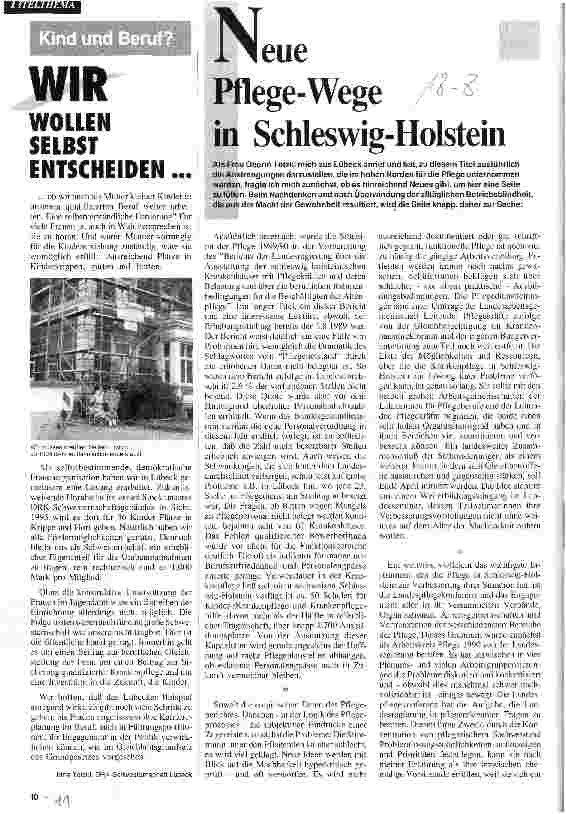 Vorschauseite 1: Neue Pflege-Wege in Schleswig-Holstein