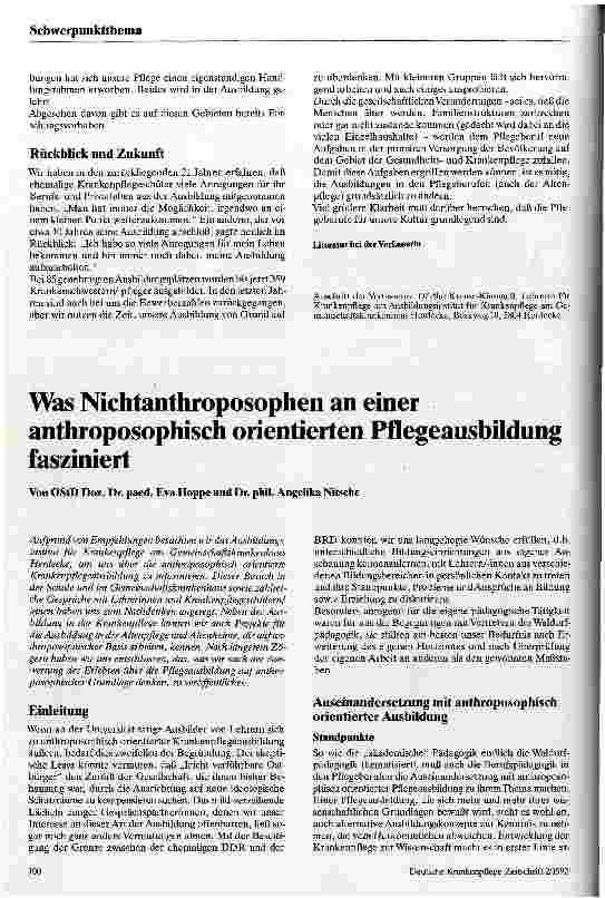 Vorschauseite 4: Anthroposophisch orientierte Krankenpflegeausbildung Die Ausbildung zur Krankenschwester/zum Krankenpfleger im Ausbildungsinstitut für Krankenpflege am Gemeinschaftskrankenhaus in…
