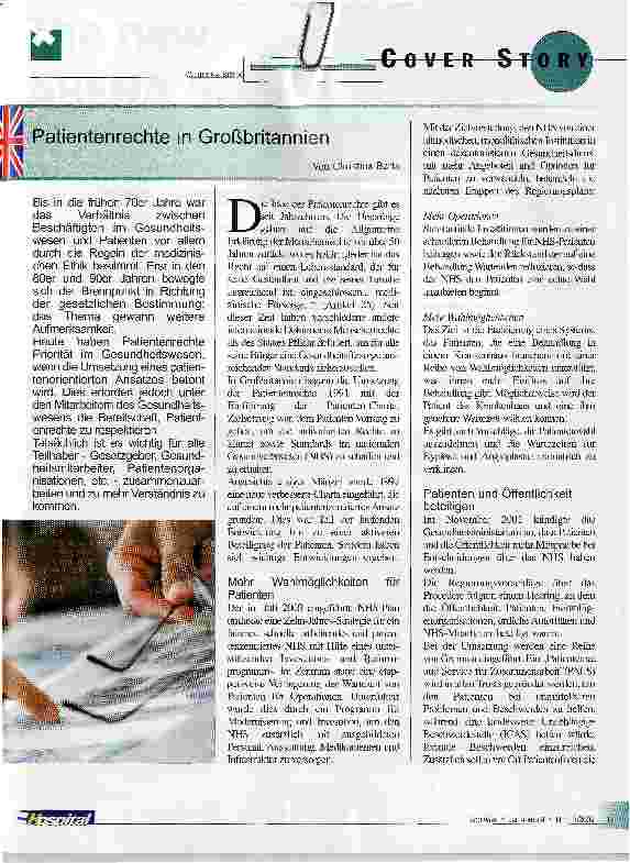 Vorschauseite 1: Patientenrechte in Großbritannien