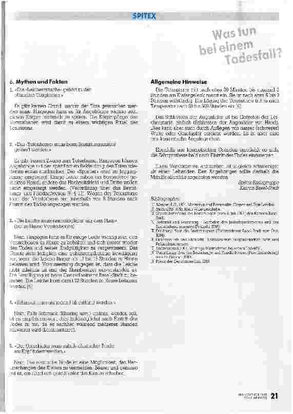 Vorschauseite 3: Was tun bei einem Todesfall? Das pflegerische Handwerk