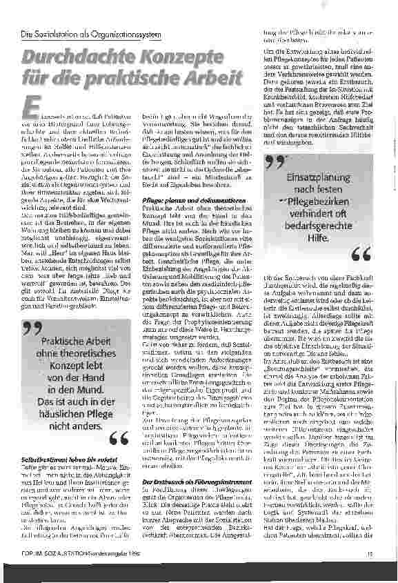 Vorschauseite 2: Zur Weiterentwicklung der Sozialstationen Erfahrungen, Ergebnisse und Empfehlungen