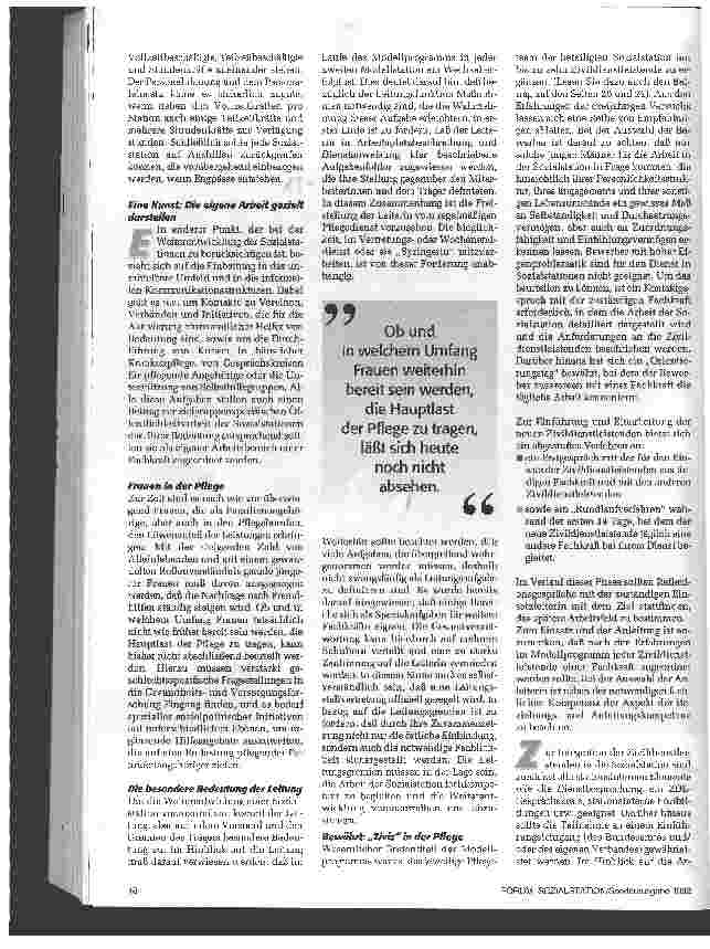 Vorschauseite 4: Zur Weiterentwicklung der Sozialstationen Erfahrungen, Ergebnisse und Empfehlungen
