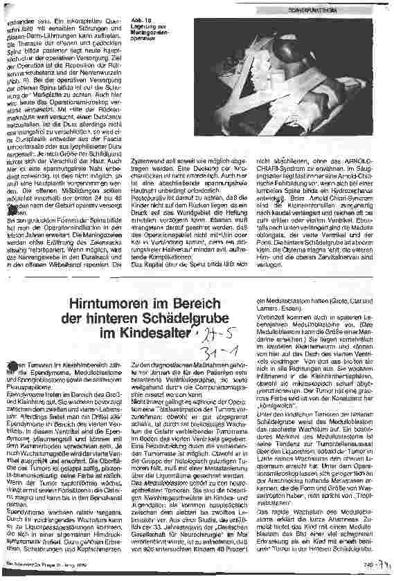 Vorschauseite 1: Hirntumoren im Bereich der hinteren Schädelgrube im Kindesalter