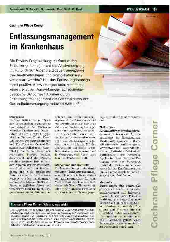 Vorschauseite 1: Entlassungsmanagement im Krankenhaus
