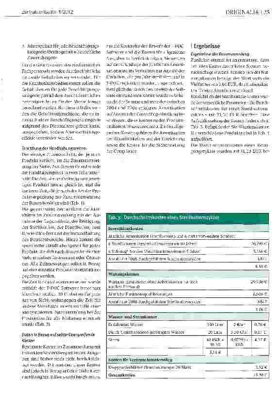 Vorschauseite 5: Nutzung der Softwareanwendung T-DOC® zur Berechnung von Sterilisationskosten