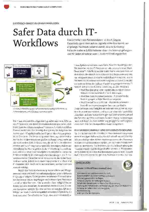 Vorschauseite 1: Safer Data durch IT-Workflows