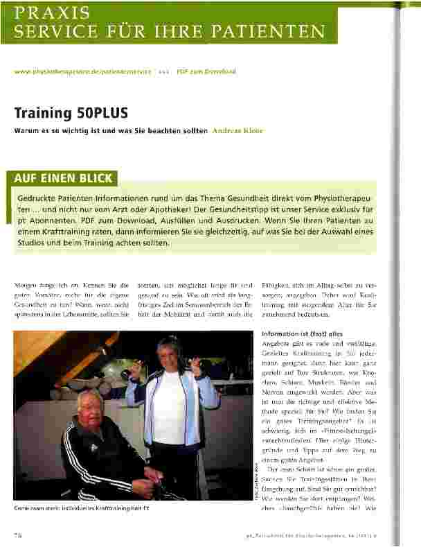 Vorschauseite 1: Training 50PLUS