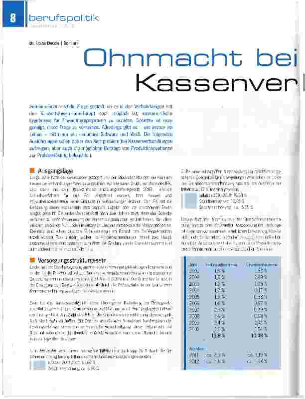 Vorschauseite 1: Ohnmacht bei Kassenverhandlungen?