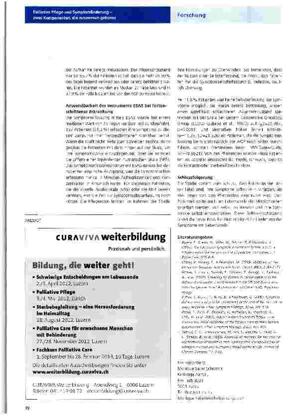 Vorschauseite 2: Palliative Pflege und Symptomlinderung - zwei Komponenten, die zusammen gehören