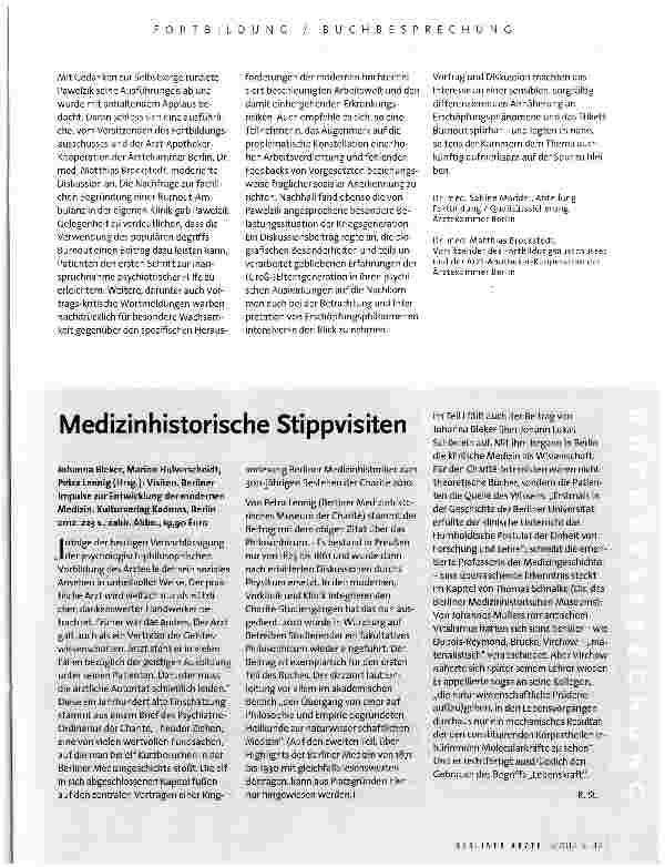 Vorschauseite 3: „Burnout in aller Munde -ist uns eigentlich klar, worum es geht?