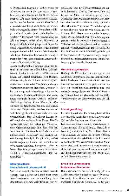 Vorschauseite 2: Perspektiven der Altenbildung