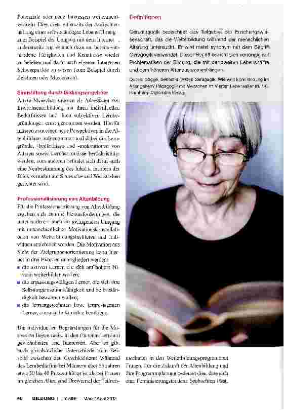 Vorschauseite 3: Perspektiven der Altenbildung