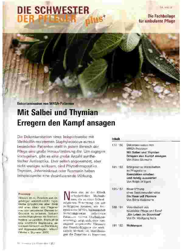 Vorschauseite 1: Mit Salbei und Thymian Erregern den Kampf ansagen