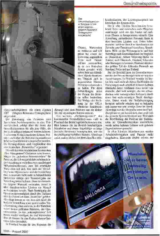 Vorschauseite 2: Die medizinische Versorgung in der täglichen Routine MBA-Ärzte der FH Neu-Ulm/ Studienreise nach Nordeuropa Teil II