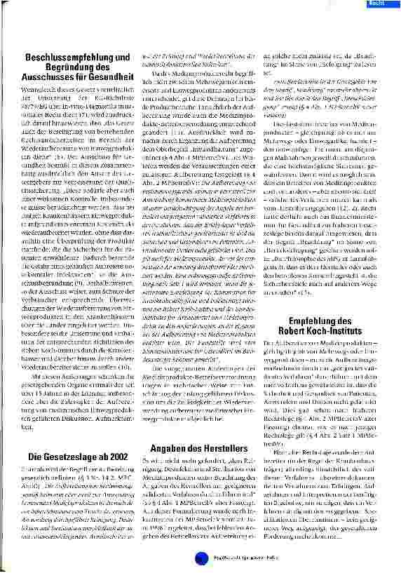 Vorschauseite 2: Die Aufbereitung und Wiederverwendung von (Einweg-)Medizinprodukten