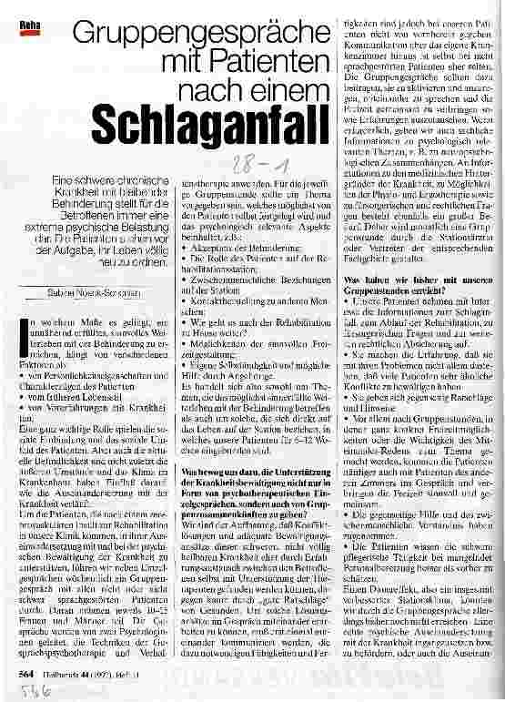 Vorschauseite 1: Gruppengespräche mit Patienten nach einem Schlaganfall
