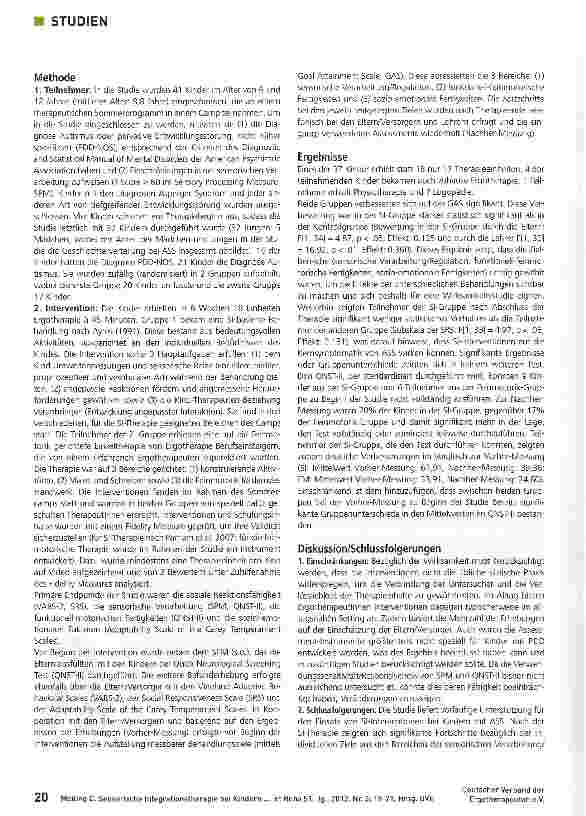 Vorschauseite 2: Sensorische Integrationstherapie bei Kindern mit Autismus-Spektrum-Störung (ASS)