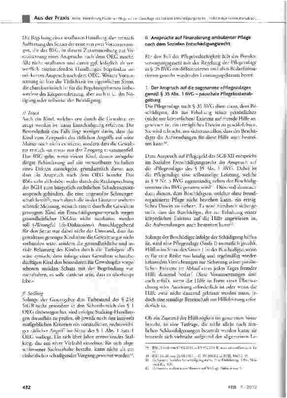 Vorschauseite 6: Finanzierung häuslicher Pflege auf der Grundlage des Sozialen Entschädigungsrechts - Vollständige Kostenübernahme anlässlich ambulanter Pflege