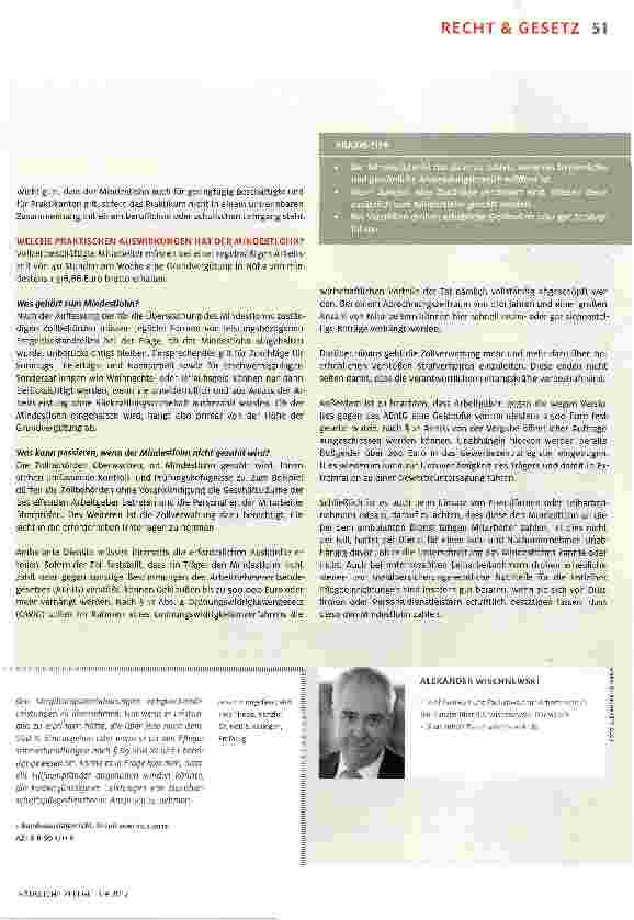 Vorschauseite 2: Mindestlohn in der Häuslichen Pflege