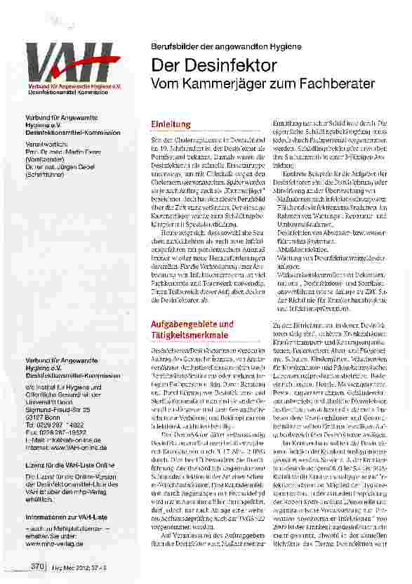 Vorschauseite 1: Der Desinfektor