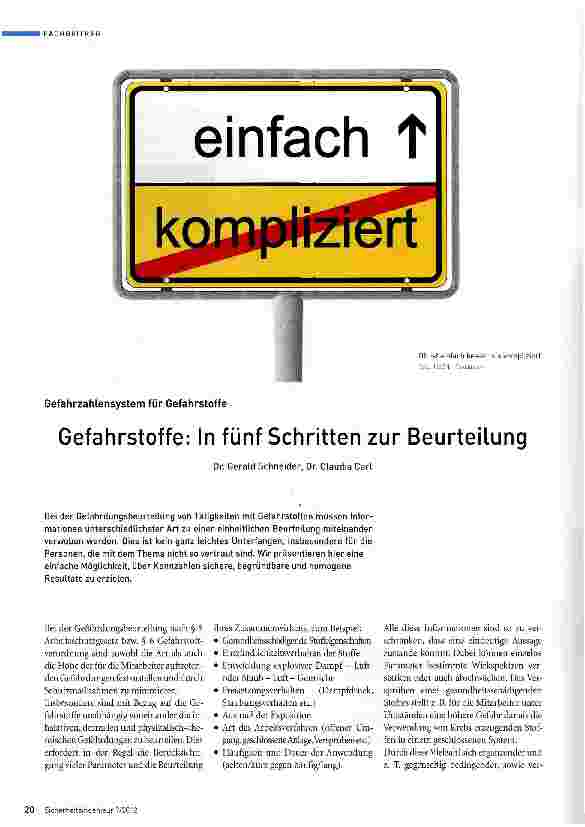 Vorschauseite 1: Gefahrstoffe: In fünf Schritten zur Beurteilung