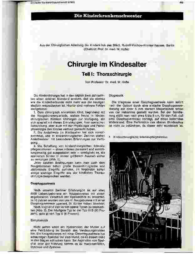 Vorschauseite 1: Chirurgie im Kindesalter Teil I: Thoraxchirurgie
