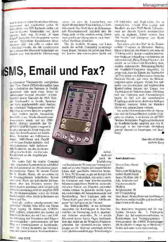 Vorschauseite 2: Keine Visite ohne SMS, Email und Fax? Mobiles Computing