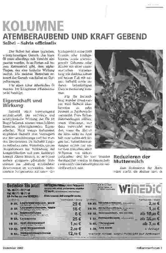 Vorschauseite 1: ATEMBERAUBEND UND KRAFT GEBENDSalbei - Salvia officinalis