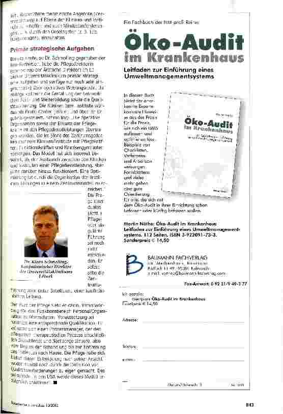 Vorschauseite 2: Aufstand des Pflegemanagements Widerstand zur Zementierung alter Führungsstrukturen?