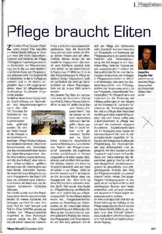 Vorschauseite 1: Pflege braucht Eliten