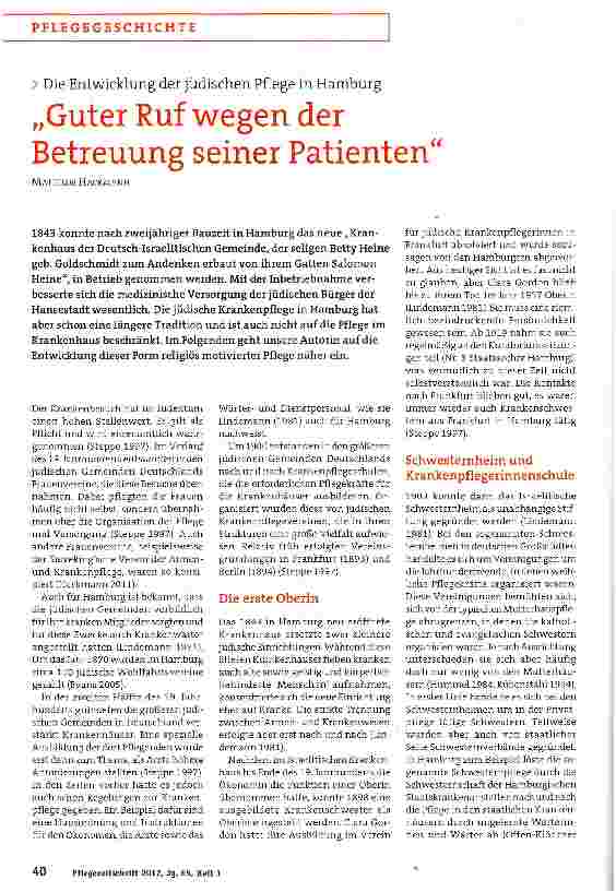 Vorschauseite 1: „Guter Ruf wegen der Betreuung seiner Patienten
