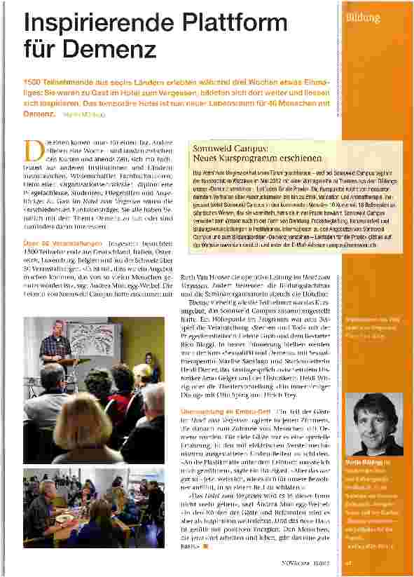 Vorschauseite 1: Inspirierende Plattform für Demenz