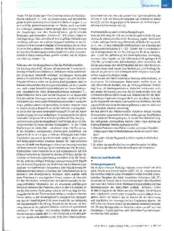 Vorschauseite 2: Bindungstheorie in der Palliativmedizin - Auswirkungen standardisierter Bindungsdiagnostik mit dem Adult Attachment Picture System auf die psychische Befindlichkeit der Patienten
