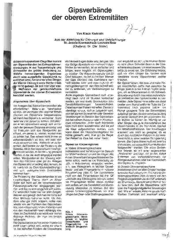 Vorschauseite 1: Gipsverbände der oberen Extremitäten