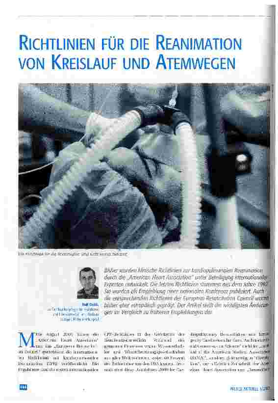 Vorschauseite 1: Richtlinien für die Reanimation von Kreislauf und Atemwegen