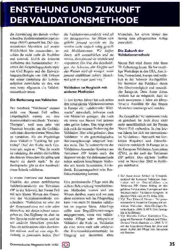 Vorschauseite 2: Eine neue Kultur des Umgangs mit Verwirrtheit Naomi Feil zum 70. Geburtstag in Erinnerung an Hershey/Pensylvania