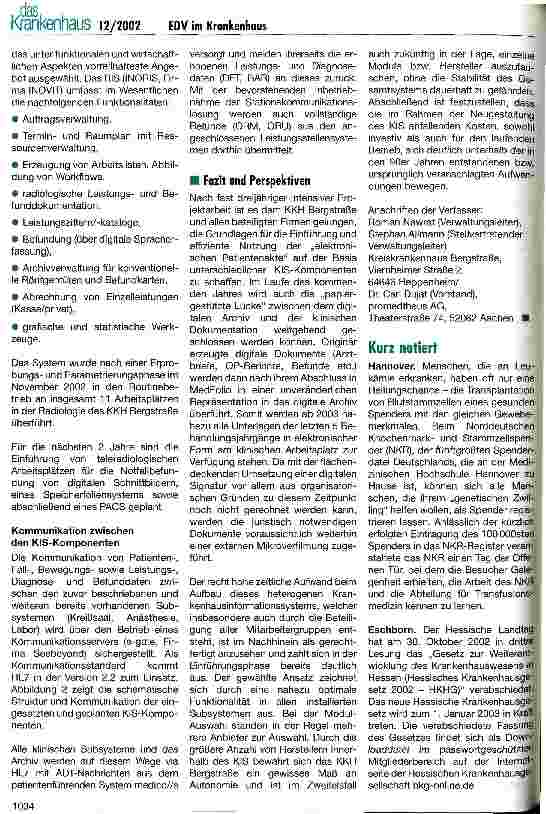 Vorschauseite 4: Aufbau einer verteilten elektronischen Patientenakte in einem heterogenen KIS-Umfeld
